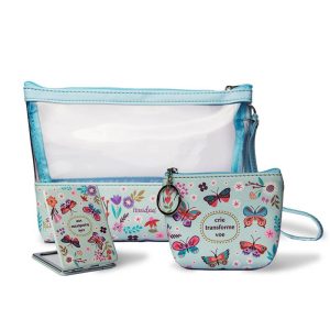 Necessaire 3 pecas Borboleta no jardim