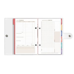 Planner Permanente P com botao Cereja