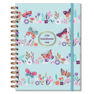 Caderno Folhas Removíveis - Fina Ideia - Borboletas no Jardim